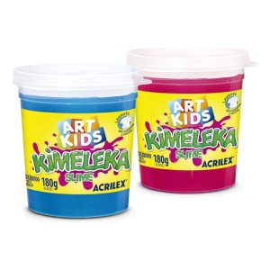 Massinha Kimeleka Slime Cx C/12 Und. De 180g Cores Variadas Art Kids ACRILEX
