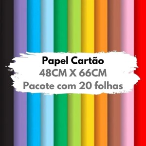 Papel Cartao 48X66cm Pacote Com 20 Folhas