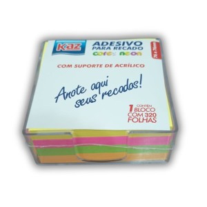 POST-IT 76X76 NEON C/SUPORTE C/320FLS KZ2025 KAZ