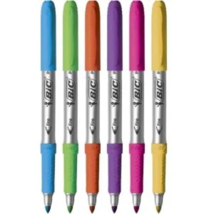 Pincel Marcador Permanente com 6 Cores 1.1mm Marking Colors BIC 
