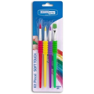 Pincel Soft Touch Kit Com 4 Unidades CORTIARTE