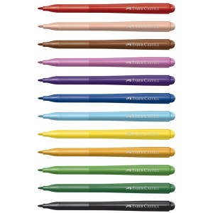 Canetinha Hidrografica 12 Cores Vai e Vem FABER CASTELL