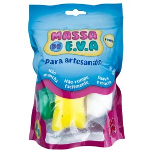 Massinha EVA P/Slime 50g com 5 cores MAKE+